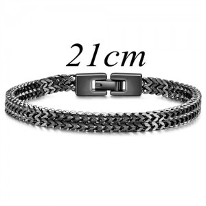 Fashion Snake Chain Design Wholesale Men Stainless Steel Bracelet - Gun Black