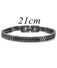 Fashion Snake Chain Design Wholesale Men Stainless Steel Bracelet - Gun Black