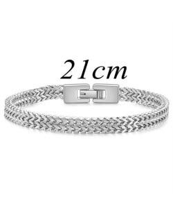 Fashion Snake Chain Design Wholesale Men Stainless Steel Bracelet - Silver