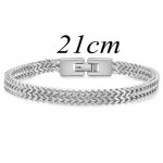 Fashion Snake Chain Design Wholesale Men Stainless Steel Bracelet - Silver