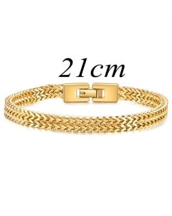 Fashion Snake Chain Design Wholesale Men Stainless Steel Bracelet - Golden