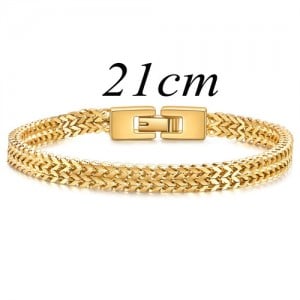 Fashion Snake Chain Design Wholesale Men Stainless Steel Bracelet - Golden