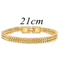 Fashion Snake Chain Design Wholesale Men Stainless Steel Bracelet - Golden