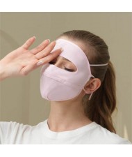 Ice Silk Texture Breathable Anti-UV Facial Sun Protection Semi-shade Face Mask - Black