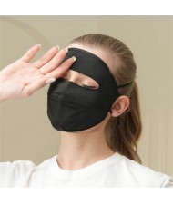 Ice Silk Texture Breathable Anti-UV Facial Sun Protection Semi-shade Face Mask - Black