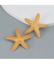 Osean Theme Golden Color Starfish Desigh Fashion Wholesale Women Earrings