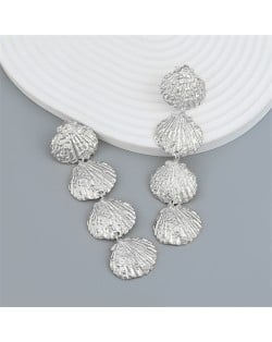 Osean Theme Alloy Sea Shells Desigh Fashion Wholesale Women Dangle Earrings - Silver