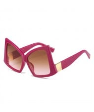 Irregular Big Frame Unique Design Wholesale Fashion Women Sunglasses - Rose