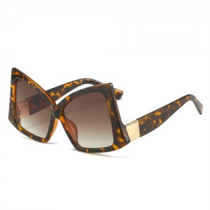 Irregular Big Frame Unique Design Wholesale Fashion Women Sunglasses - Leopard