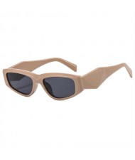 Wide Leg Thin Frame Cat Eye Design Wholesale Fashion Women Sunglasses - Khaki