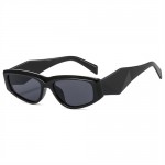 Wide Leg Thin Frame Cat Eye Design Wholesale Fashion Women Sunglasses - Black