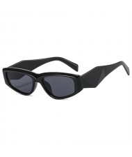 Wide Leg Thin Frame Cat Eye Design Wholesale Fashion Women Sunglasses - Black