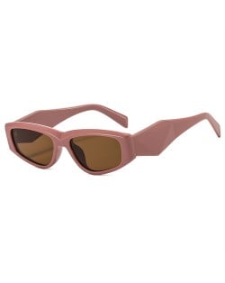Wide Leg Thin Frame Cat Eye Design Wholesale Fashion Women Sunglasses - Brown