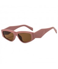 Wide Leg Thin Frame Cat Eye Design Wholesale Fashion Women Sunglasses - Brown