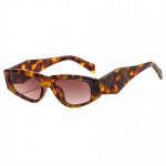 Wide Leg Thin Frame Cat Eye Design Wholesale Fashion Women Sunglasses - Leopard