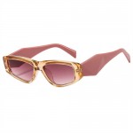 Wide Leg Thin Frame Cat Eye Design Wholesale Fashion Women Sunglasses - Pink