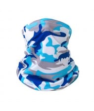 Outdoor Cycling/ Fishing/ Golf Sun Protection Breathable Multi-purpose Absorb Sweat Bandana/ Face Mask - Camouflage Sky Blue