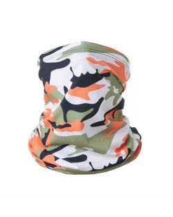 Outdoor Cycling/ Fishing/ Golf Sun Protection Breathable Multi-purpose Absorb Sweat Bandana/ Face Mask - Camouflage Orange