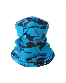 Outdoor Cycling/ Fishing/ Golf Sun Protection Breathable Multi-purpose Absorb Sweat Bandana/ Face Mask - Camouflage Royal Blue
