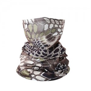 Outdoor Cycling/ Fishing/ Golf Sun Protection Breathable Multi-purpose Absorb Sweat Bandana/ Face Mask - Coffee Snake Skin