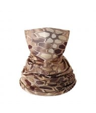 Outdoor Cycling/ Fishing/ Golf Sun Protection Breathable Multi-purpose Absorb Sweat Bandana/ Face Mask - Brown Snake Skin