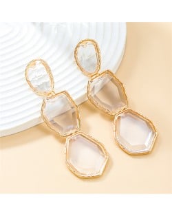 Bohemian Style Irregular Geometry Resin Fashion Wholesale Women Dangle Earrings - Clear
