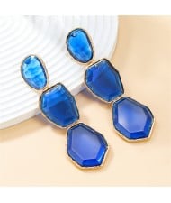 Bohemian Style Irregular Geometry Resin Fashion Wholesale Women Dangle Earrings - Blue
