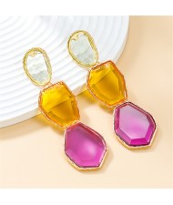 Bohemian Style Irregular Geometry Resin Fashion Wholesale Women Dangle Earrings - Colorful