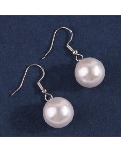Sweet Pearl Fashion Graceful Unique Dangle Earrings - Silver
