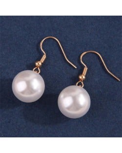 Sweet Pearl Fashion Graceful Unique Dangle Earrings - Silver