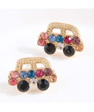 Korean Fashion Vintage Cars Sweet Fashion Rhinestone Wholesale Stud Earrings