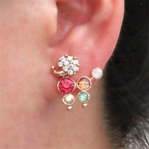 Korean Fashion Rich Dog Design Sweet Style Rhinestone Wholesale Women Stud Earrings