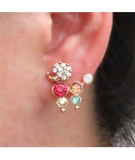 Korean Fashion Rich Dog Design Sweet Style Rhinestone Wholesale Women Stud Earrings