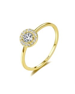 Round Surface Cubic Zirconia Elegant Design Women Wholesale 925 Sterling Silver Ring