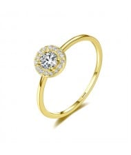 Round Surface Cubic Zirconia Elegant Design Women Wholesale 925 Sterling Silver Ring