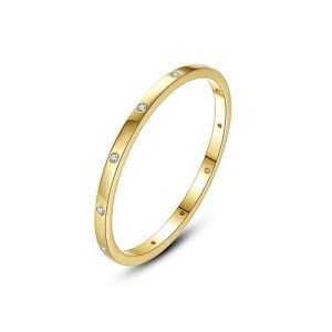 Women Finger Ring Gold Plated Cubic Zircoina Wholesale 925 Sterling Silver Ring