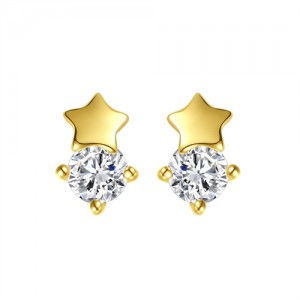 Silver Jewelry Mini Cubic Zirconia Ear Studs Five Point Star Women Wholesale 925 Sterling Silver Earrings