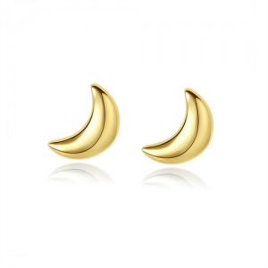 Silver Jewelry Simple Mini Moon Ear Studs Women Wholesale 925 Sterling Silver Earrings