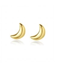 Silver Jewelry Simple Mini Moon Ear Studs Women Wholesale 925 Sterling Silver Earrings
