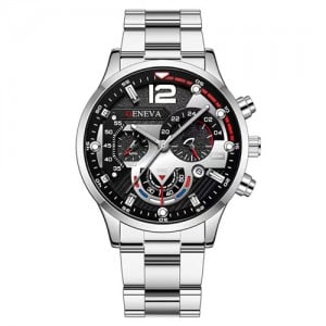 Steel Strap Calendar Sport Design Luminous Hands Wholesale Fashion Man Quartz Watch - Silver