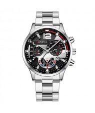 Steel Strap Calendar Sport Design Luminous Hands Wholesale Fashion Man Quartz Watch - Silver