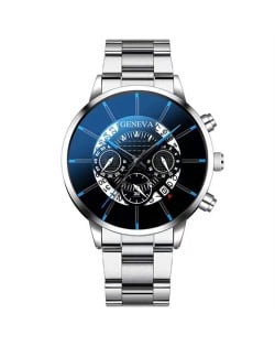 Super Cool Big Face Calendar Design Wholesale Fashion Man Quartz Watch - Silver