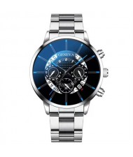 Super Cool Big Face Calendar Design Wholesale Fashion Man Quartz Watch - Silver