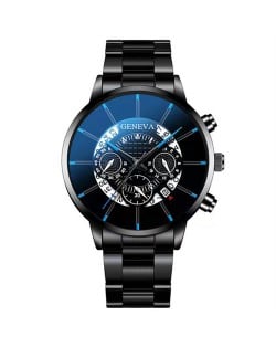 Super Cool Big Face Calendar Design Wholesale Fashion Man Quartz Watch - Black