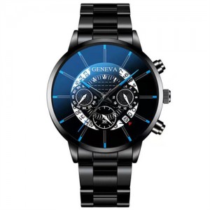 Super Cool Big Face Calendar Design Wholesale Fashion Man Quartz Watch - Black
