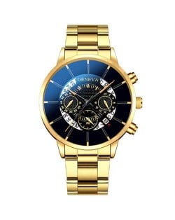 Super Cool Big Face Calendar Design Wholesale Fashion Man Quartz Watch - Golden