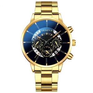 Super Cool Big Face Calendar Design Wholesale Fashion Man Quartz Watch - Golden