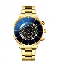 Super Cool Big Face Calendar Design Wholesale Fashion Man Quartz Watch - Golden