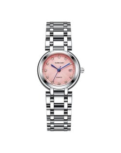Exquisite Steel Watchband Classic Round Design Wholesale Fashion Women Watch - Pink