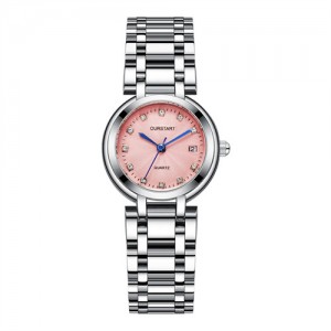 Exquisite Steel Watchband Classic Round Design Wholesale Fashion Women Watch - Pink